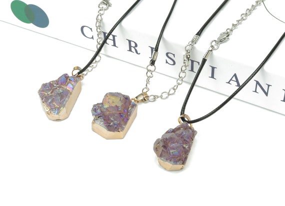 Amethyst Crystal Cluster Pendant - Crystal Pendant – Natural Necklaces - Heling Gemstone - Gift for her - NC1097