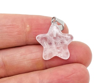 Clear Quartz Star Pendant - Crystal Pendant – Natural Necklaces - Heling Gemstone - Jewelry Making Supplies - SNC1003
