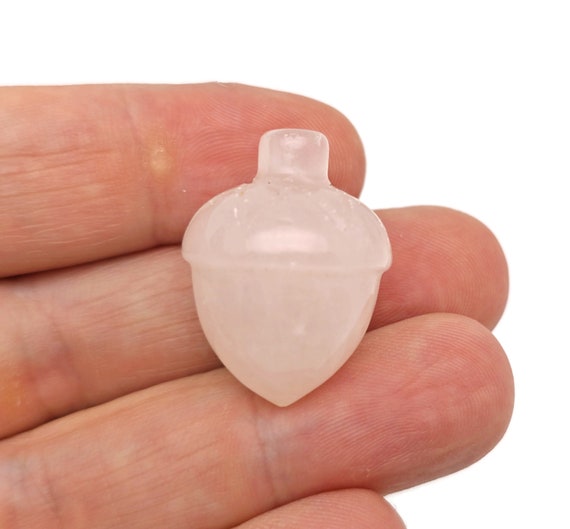 Rose Quartz Crystal Acorn Carved - Reiki Healing - Home Crystal Decoration - Crystal Ornament - Crystal healing - 26mm - AC1001