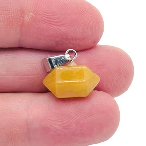 Yellow Jade Point Pendant - Crystal Pendant – Crystal Earring - Heling Gemstone - Jewelry Making Supplies - NC1171