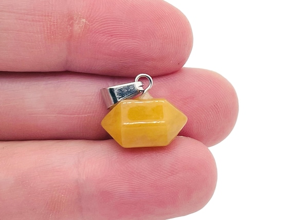 Yellow Jade Point Pendant - Crystal Pendant – Crystal Earring - Heling Gemstone - Jewelry Making Supplies - NC1171