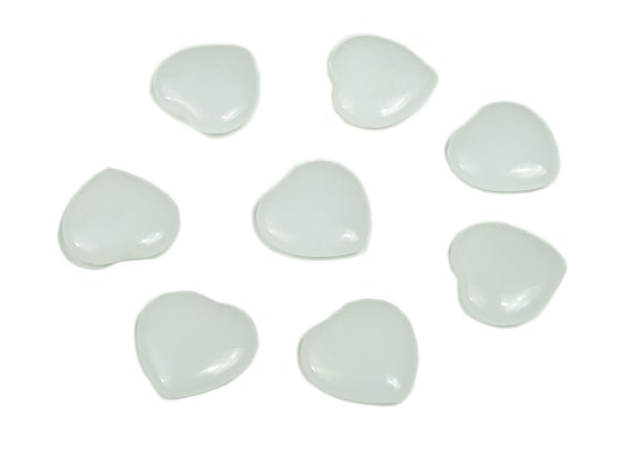 White Jade Heart Gemstone Flat – Heart Crystal - Healing Stones – Carving Heart - Natural stones - 20x20x6 - HE1057