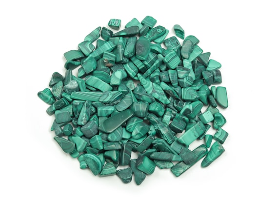Malachite Chips – Gemstone Chips – Crystal Semi Tumbled Chips - Bulk Crystal - 7-15mm  - CP1037