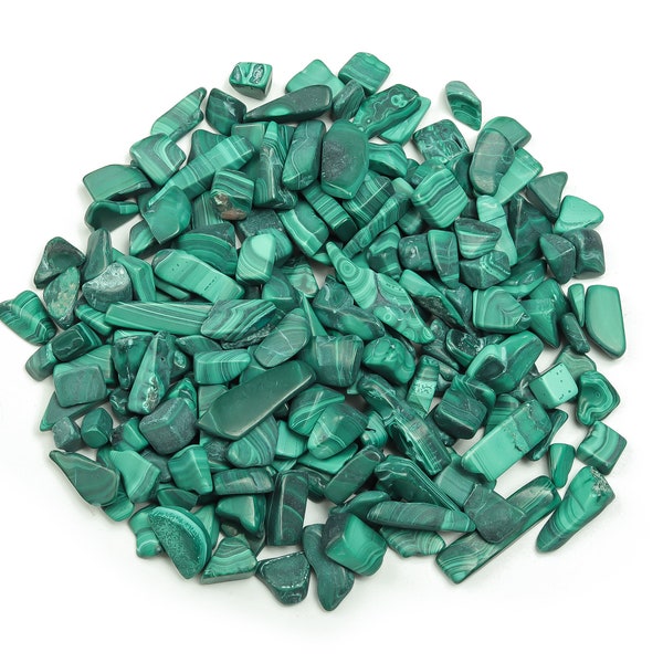 Malachite Chips – Gemstone Chips – Crystal Semi Tumbled Chips - Bulk Crystal - 7-15mm - CP1037