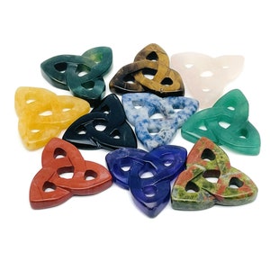 Crystal Celtic Knot Carved Stones - Trinity Crystals Gemstone - Making Jewelry - Healing Crystals - CKMIX