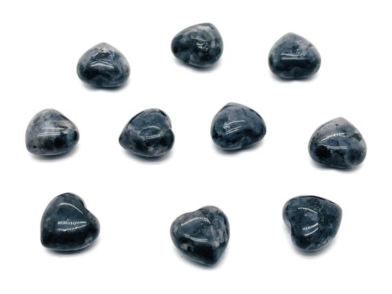 Larvikite Heart Gemstone - Puffy Heart – Healing Crystals - Nurturing Stone – Crystal Hearts – 15x15x9mm - HE1046