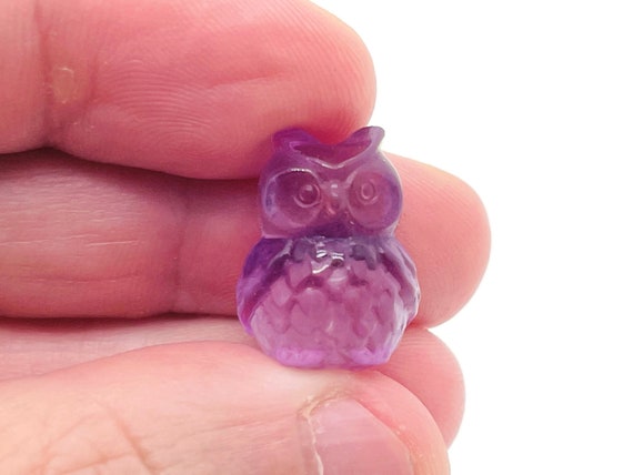 Fluorite Owl Carving – Fluorite Carved Gemstone – Healing Crystal – Best Quality - Home Decor - Gifts - CA1041