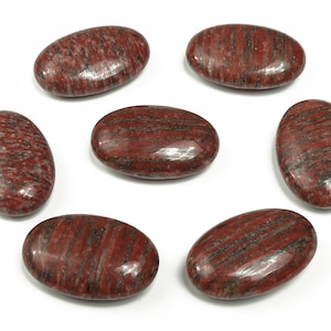 Red Sesame Jasper Palm Stone – Loose Gemstones –Natural Gemstone – Home Decor - 45x35mm - PA1023