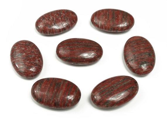 Red Sesame Jasper Palm Stone – Loose Gemstones –Natural Gemstone – Home Decor - 45x35mm - PA1023