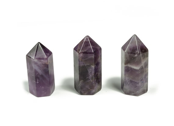 Amethyst Obelisk Tower – Tower Points – Purple Amethyst Wand Crystal Tower – Amethyst Gemstone - Reiki Healing Chakra Stone – 3.5cm – TW1086