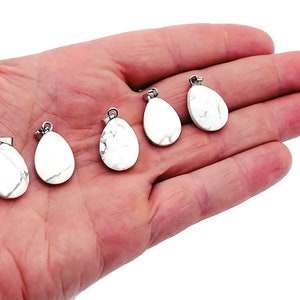 Howlite Crystal Pendant - Howlite Crystal Earring – Bracelet Crystal Accessory - Jewelry Making Supplies - 2cm - NC1119