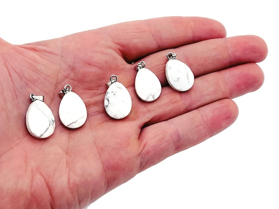Howlite Crystal Pendant - Howlite Crystal Earring – Bracelet Crystal Accessory - Jewelry Making Supplies - 2cm - NC1119