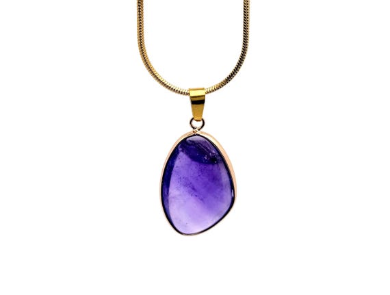 Fluorite Gold Gemstone Pendant - Dainty Crystal Pendant - Birthstone Charm - Jewelry DIY Charms - Gift Charm - NC1865