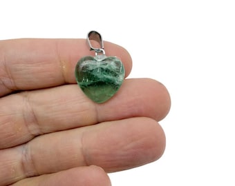 Colgante de corazón de fluorita - Cristales curativos - Mini colgante de cristal - Regalos - HNC1039