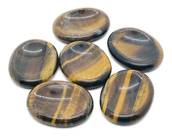 Tiger Eye Worry Stone –  Polished Tigers Eye Stone – Healing Crystal – Protection Stone – Lucky Stone  - 4.5x3.5cm - WO1042