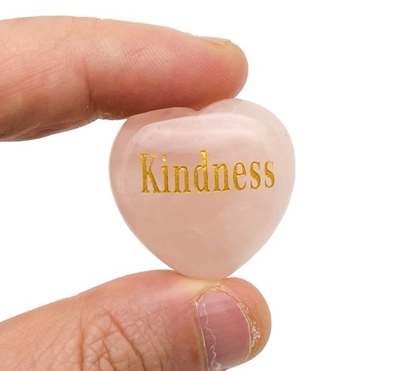 Kindness Rose Quartz Heart Gemstone - Heart Crystal - Carving Heart - Gemstone Puffy Heart - Rose Quartz Healing Crystals - HE1210