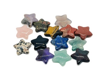 Crystal Star Gemstone – Star Carving Star –Mini Star Crystal Stone – Healing crystal – 2cm – STMIX