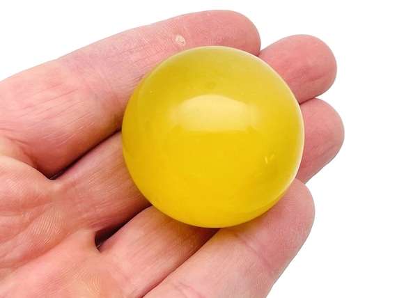 Yellow Cats Eye Sphere Stone A++ – Crystal Ball - Healing Crystal Stones – Crystal Décor – 40mm - BA1043