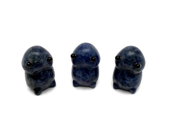 Sodalite Frog Monster Crystal Carving – Handcrafted Gemstone Creature Statue - GO1006