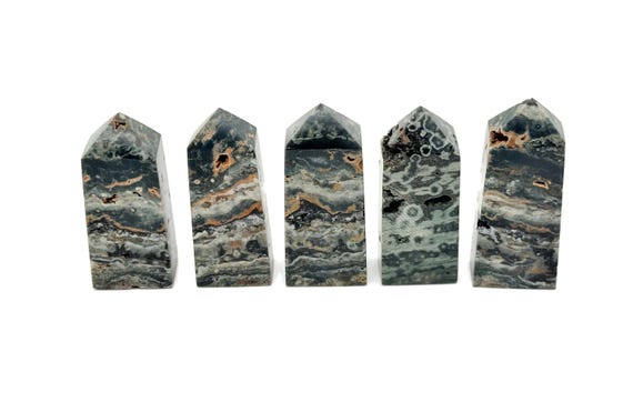 Ocean Jasper Obelisk Tower Stone - Gemstone Tower - Meditation Gemstone - Crystal Gifts - Home Crystal Decor - TW1143