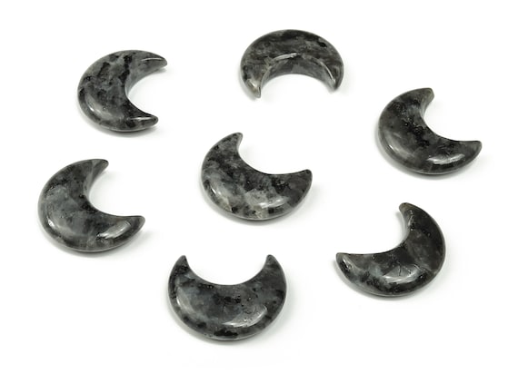 Larvikite Gemstone Moon - Crystal Moon - Carved Moon - Healing Crystal - Gemstone Crescent – 3×1.6cm – MO1051