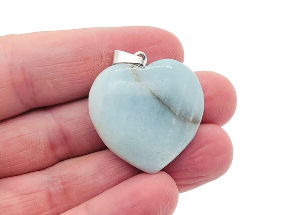 Amazonite Heart Crystal Pendant - Crystal Pendant - Amazonite Charms - Loose Stone - Reiki Crystal - NC1219