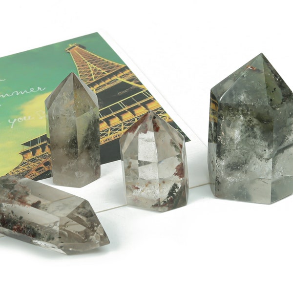 Lodolite Garden Quartz Obelisk Tower Stone – Obelisk Tower Point Crystals – Meditation Gemstone - Gifts - TW1069
