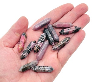 Rhodonite Terminated Carved Point – Point Small Crystal Point – Crystal Pendant - 33mm - PO1027