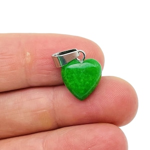 Green Jade Heart Pendant - Crystals Pendant Healing - Mini Crystal Pendant - Gifts - NC1505