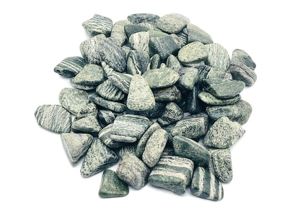 Green Zebra Calcite Chips – Gemstone Chips – Crystal Semi Tumbled Chips - Bulk Crystal - 10-20mm - CP1237