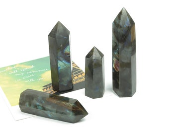 Labradorite Obelisk Tower Stone – Obelisk Tower Point Crystals – Meditation Gemstone - Gifts - TW1012