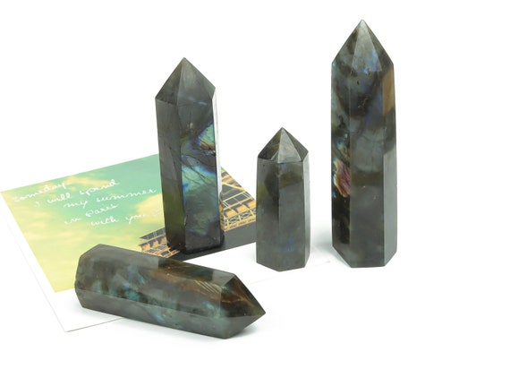 Labradorite Obelisk Tower Stone – Obelisk Tower Point Crystals – Meditation Gemstone - Gifts - TW1012