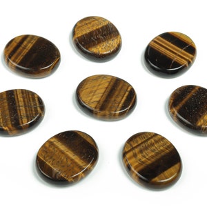 Tiger Eye Flat Disk - Slab Natural Stone – Flat Stone - Worry Stone - Healing Crystals – 30x25x7 - FL1032