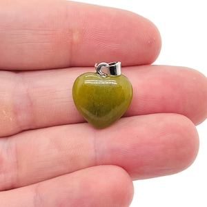 Nephrite Jade Heart Pendant - Crystals Pendant Healing - Mini Crystal Pendant - Gifts - NC1135