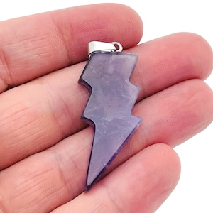Amethyst Lightning Pendant - Lightning Crystal - Lightning Stone - Crystal Carving - NC1173