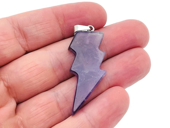 Amethyst Lightning Pendant - Lightning Crystal - Lightning Stone - Crystal Carving - NC1173