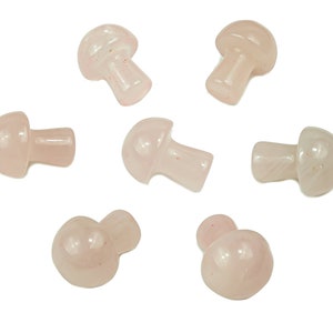 Rose Quartz Mushroom Gemstone – Pink Rose Quartz Gemstone Crystal - Carved Mushroom – Healing Crystal Stones – 2cm – MU1011