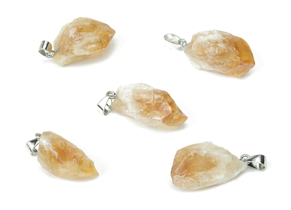 Citrine Pendant - Raw Citrine – Natural Necklaces - Jewelry Making Supplies - NC1042
