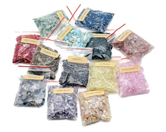 Kristallsplitter – Edelsteinsplitter – Crystal Semi Tumbled Chips - Bulk Crystal - 2-6mm - CPMIX