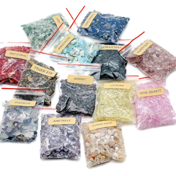 Kristallsplitter – Edelsteinsplitter – Crystal Semi Tumbled Chips - Bulk Crystal - 2-6mm - CPMIX