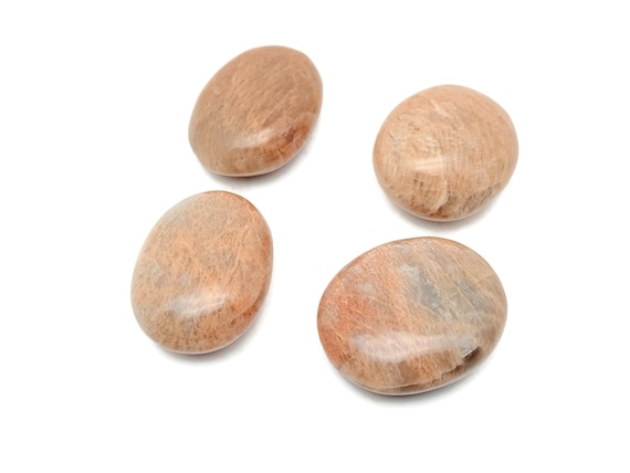 Peach Moonstone Palm Stone – Orange Moonstone Spa Stone –Natural Gemstone – Worry Stone - Energy Gemstone - PA1054