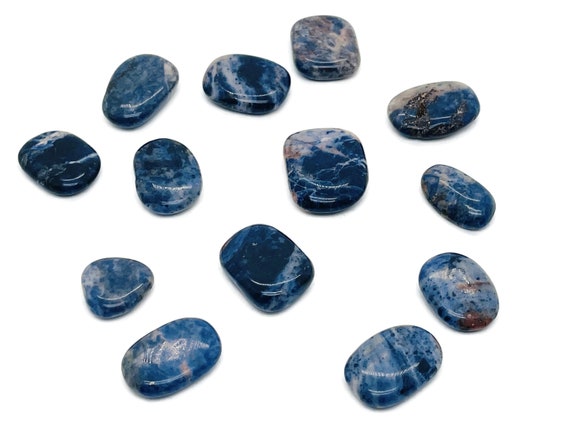 Sodalite Slab Crystal - Flat Disk Stone – Pendant Crystal - Worry Stone - Healing Crystals – 0.8"-1.1" - FL1065