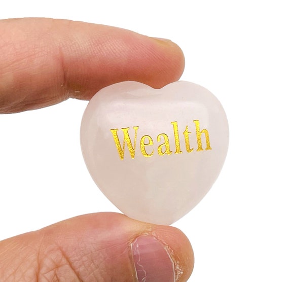 Wealth Rose Quartz Heart Gemstone - Heart Crystal - Carving Heart - Gemstone Puffy Heart - Rose Quartz Healing Crystals - HE1216