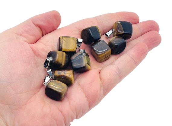 Tiger Eye Tumbled Gemstone Pendant - Crystal Pendant - Love Stone Pendant - Pendants of Surprise - NC1053-2