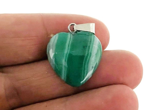 Green Agate Heart Pendant - Crystals Pendant Healing - Mini Crystal Pendant - Gifts - NC1285