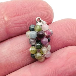 Rainbow Tourmaline Grape Pendant - Rainbow Tourmaline Grape Earring - Crystal Grape - Crystal Gifts - NC1294