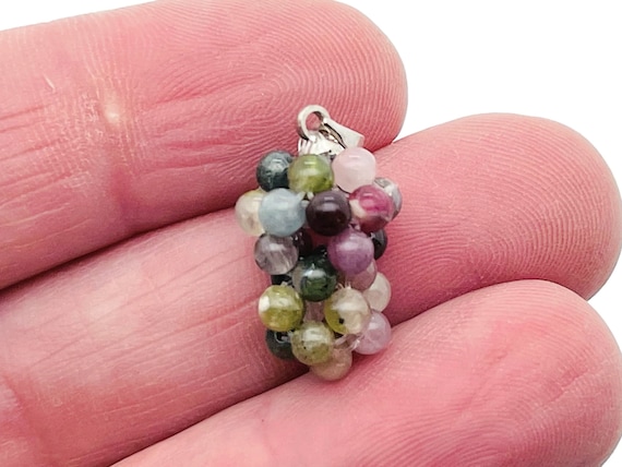 Rainbow Tourmaline Grape Pendant - Rainbow Tourmaline Grape Earring - Crystal Grape - Crystal Gifts - NC1294