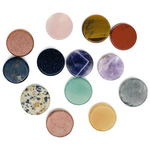 Gemstone Flat Disk - Crystal Round Coin - Loose Gemstone - Cabochon Gemstone - Handmade Gemstone Round - FLMIX