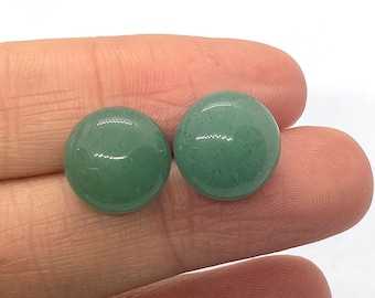 Aventurine Gemstone Stud Earrings - Minimalist Gemstone Studs - Geniune Crystals - Healing Crystal Dainty Studs Gift - EA1005