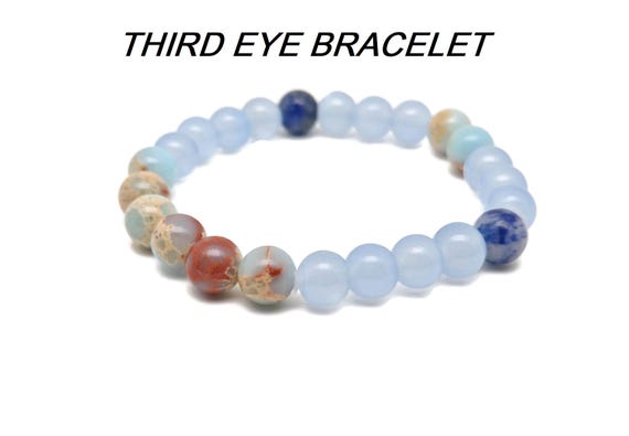 Third Eye Chakra Gemstone Bracelet - Handmade Crystal Bracelet - Men&Women Stretchy Bracelet - Gift for Her - Choose Your Bracelet - YY1051